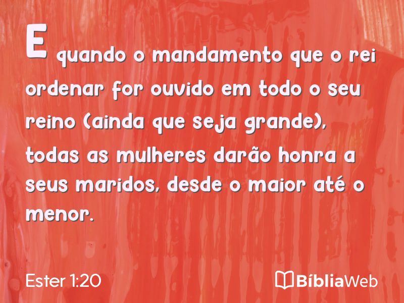 Ester 1:20 em imagem para compartilhar