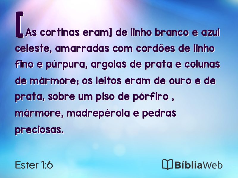 Ester 1:6 em imagem para compartilhar