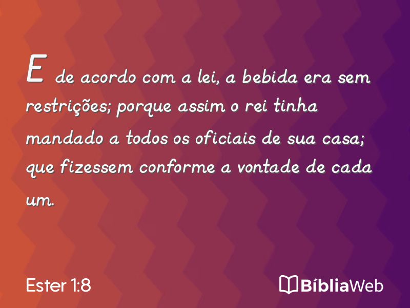 Ester 1:8 em imagem para compartilhar