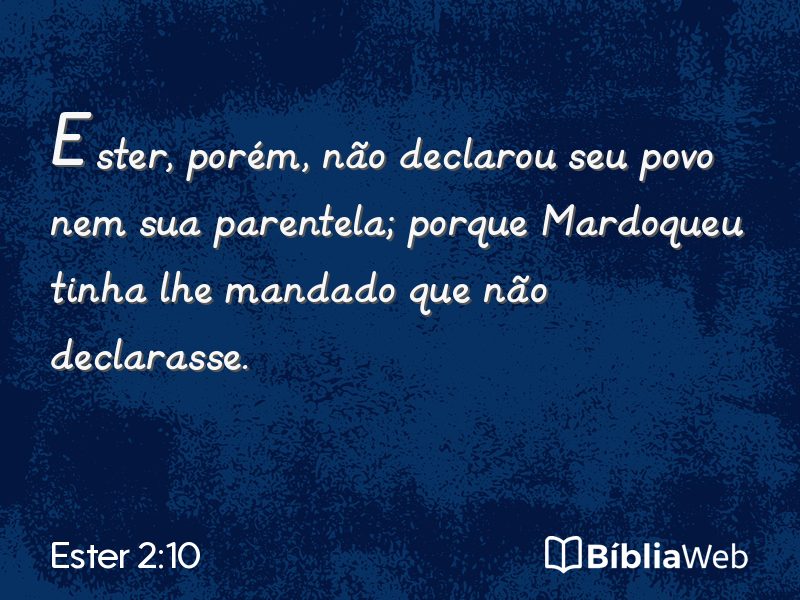 Ester 2:10 em imagem para compartilhar