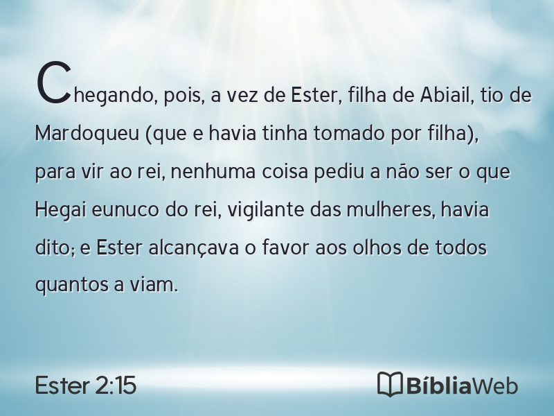 Ester 2:15 em imagem para compartilhar