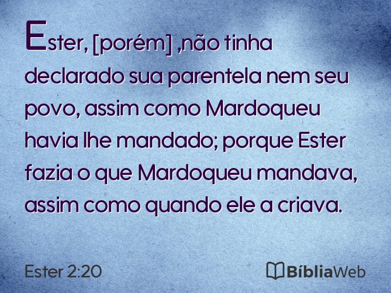 Ester 2:20 em imagem para compartilhar