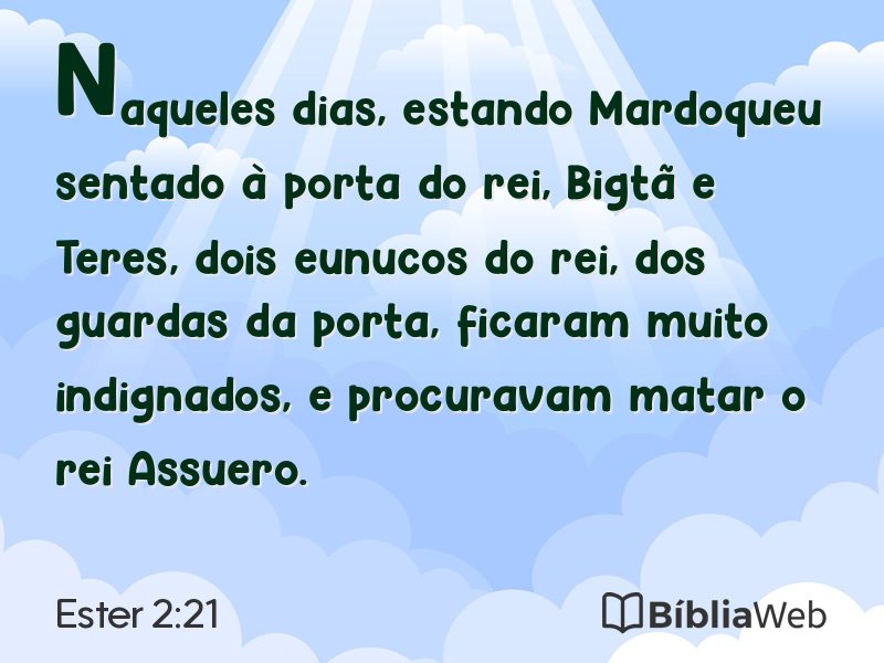 Ester 2:21 em imagem para compartilhar