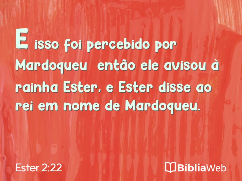 Ester 2:22 em imagem para compartilhar