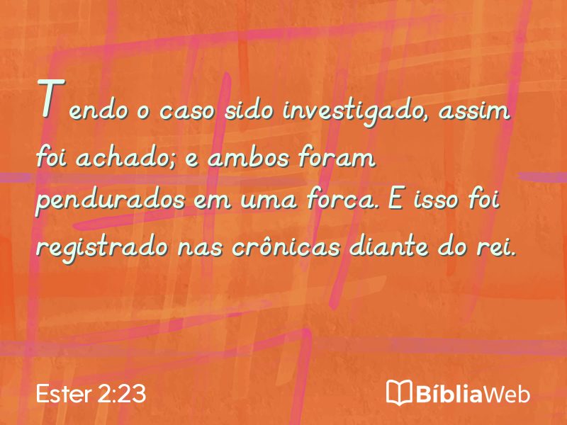 Ester 2:23 em imagem para compartilhar