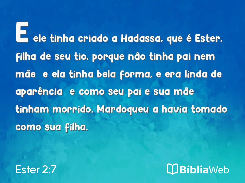 Ester 2:7 em imagem para compartilhar