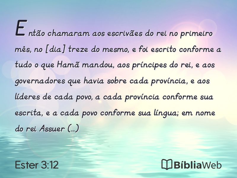 Ester 3:12 em imagem para compartilhar