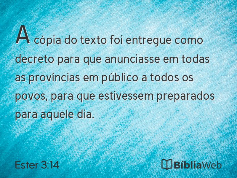 Ester 3:14 em imagem para compartilhar