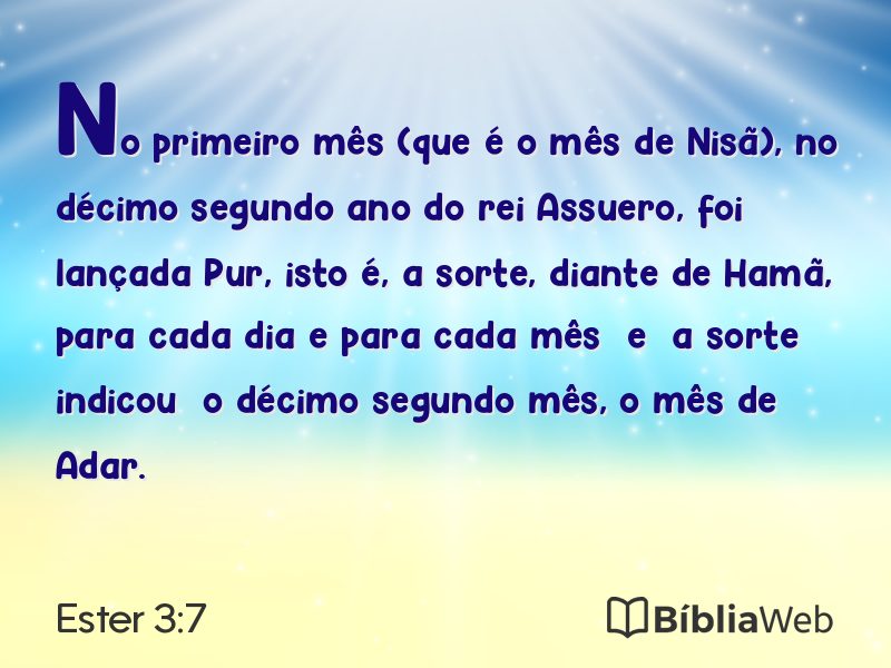 Ester 3:7 em imagem para compartilhar