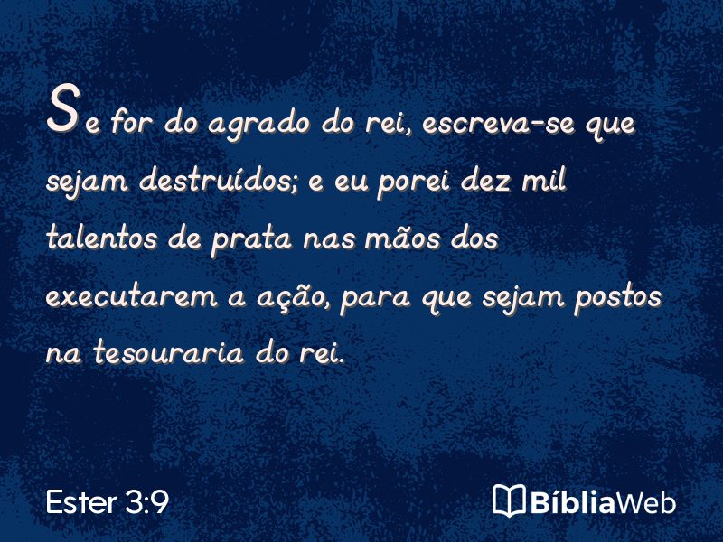 Ester 3:9 em imagem para compartilhar