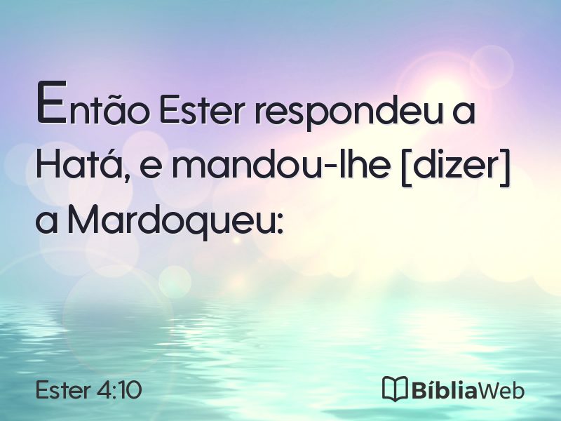 Ester 4:10 em imagem para compartilhar