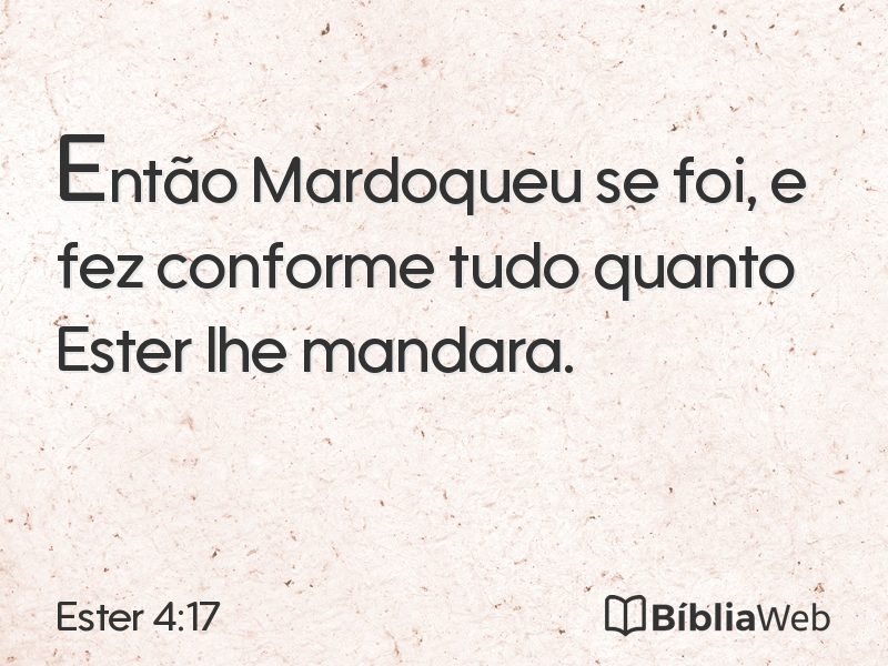 Ester 4:17 em imagem para compartilhar