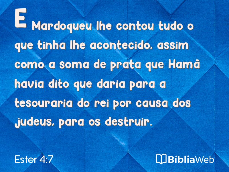 Ester 4:7 em imagem para compartilhar