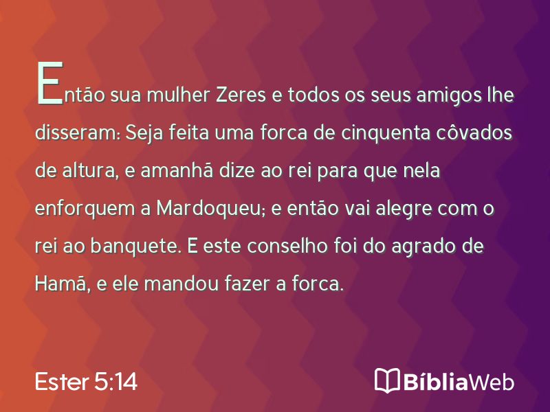 Ester 5:14 em imagem para compartilhar