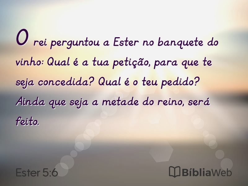 Ester 5:6 em imagem para compartilhar