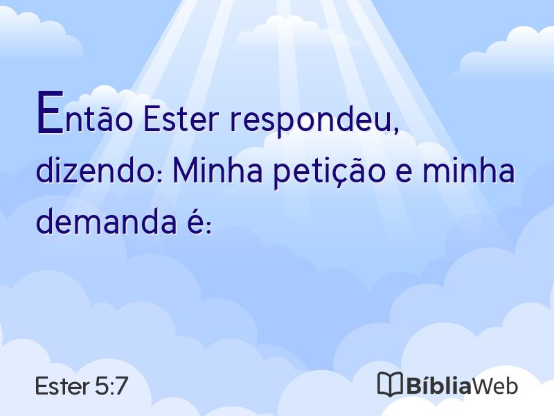Ester 5:7 em imagem para compartilhar