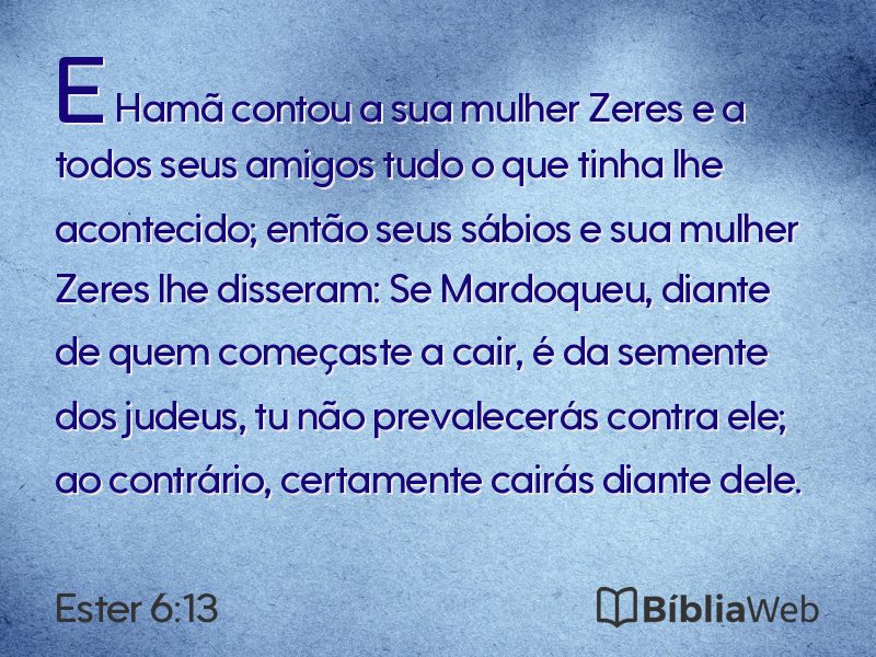 Ester 6:13 em imagem para compartilhar