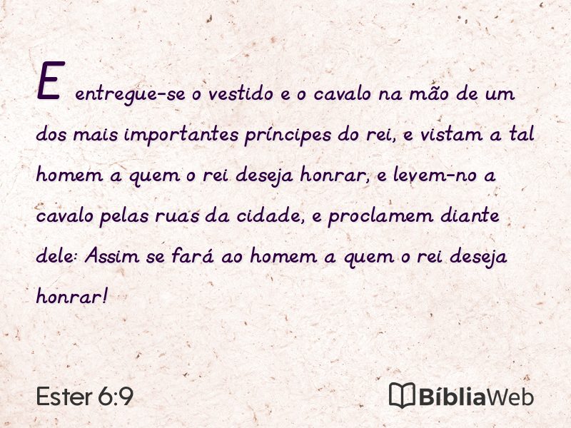 Ester 6:9 em imagem para compartilhar