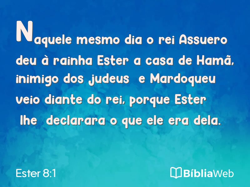 Ester 8:1 em imagem para compartilhar