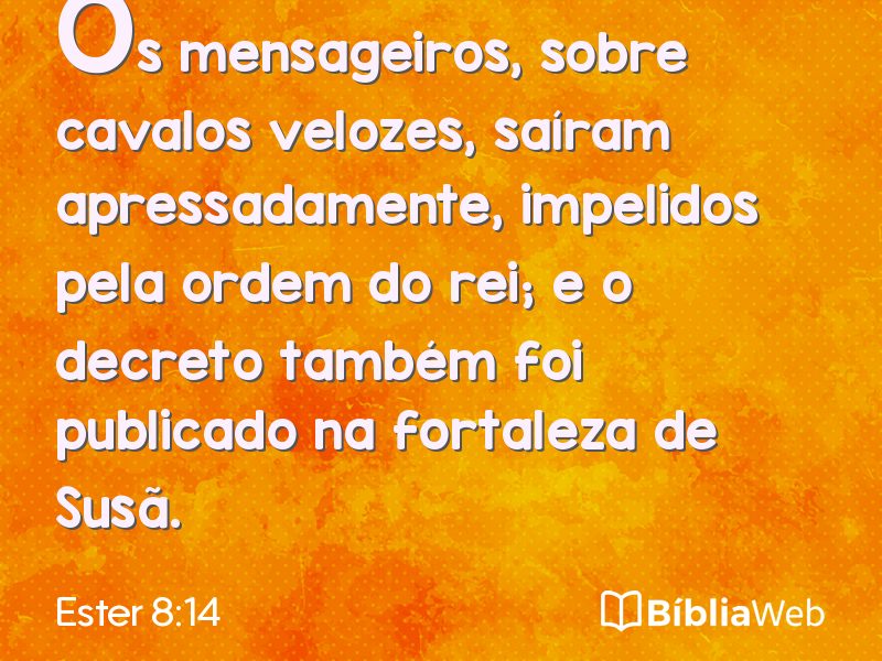 Ester 8:14 em imagem para compartilhar