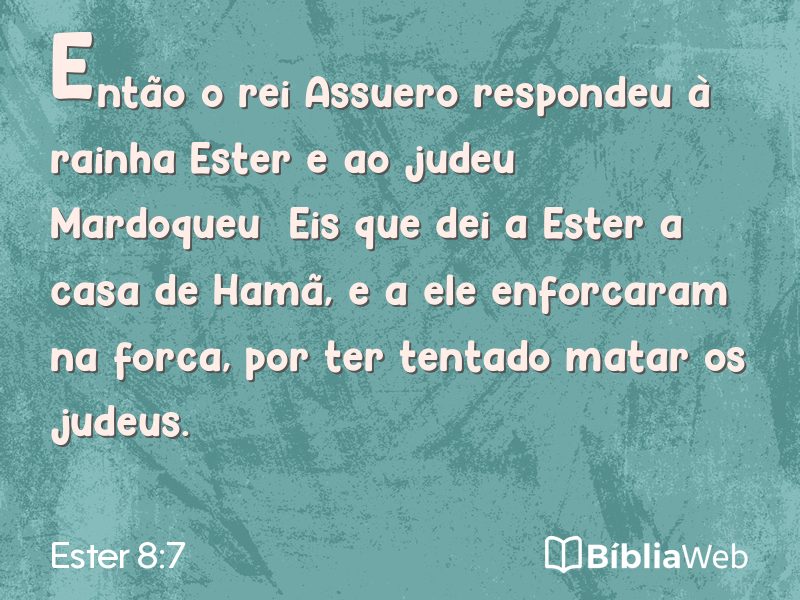 Ester 8:7 em imagem para compartilhar