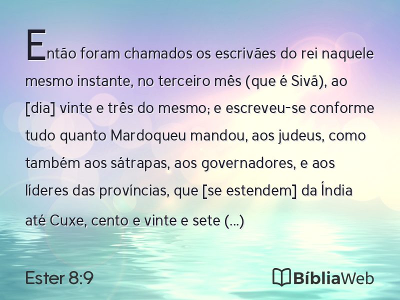 Ester 8:9 em imagem para compartilhar