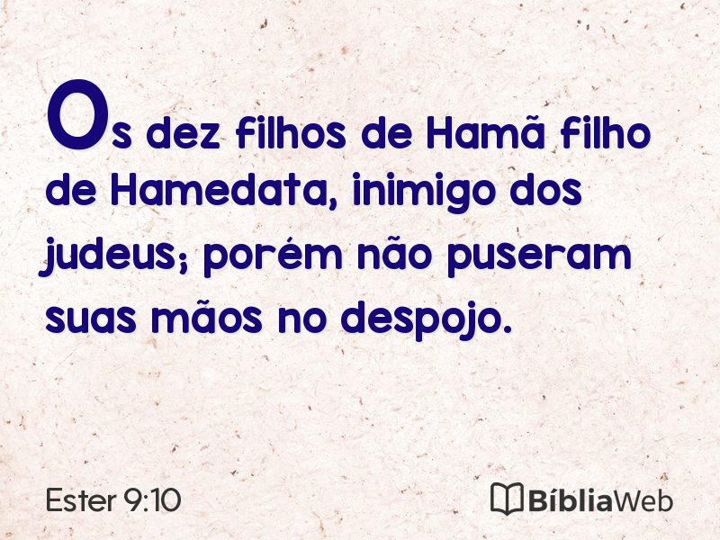 Ester 9:10 em imagem para compartilhar