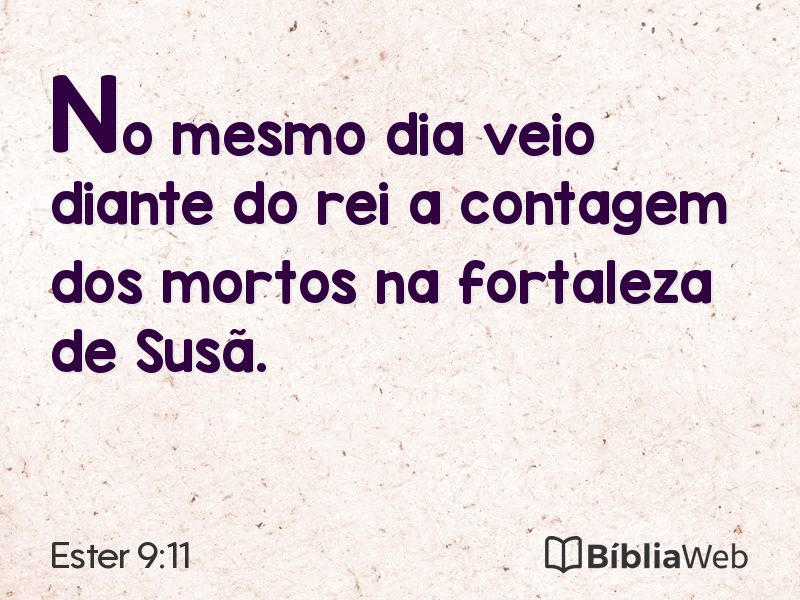 Ester 9:11 em imagem para compartilhar