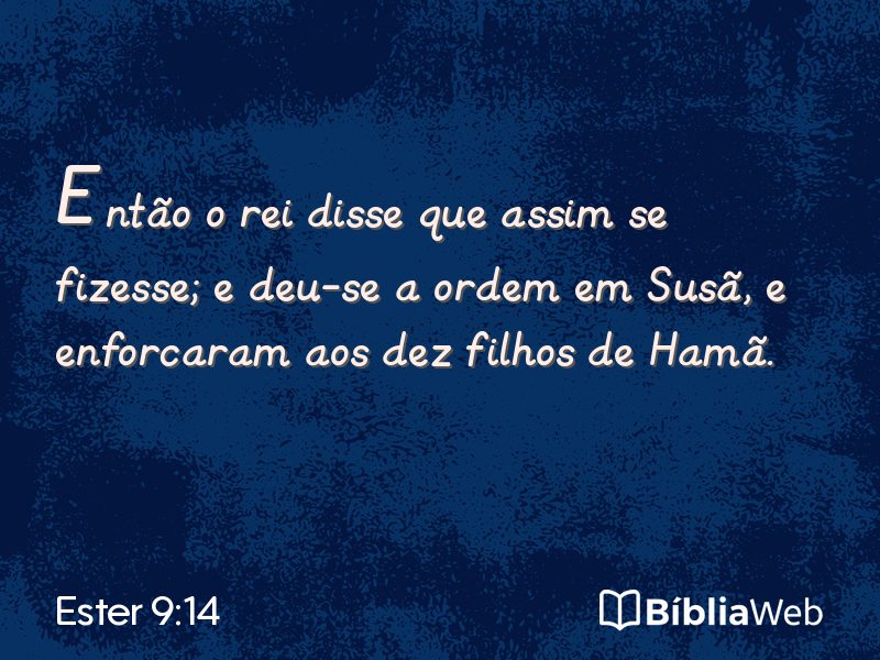Ester 9:14 em imagem para compartilhar