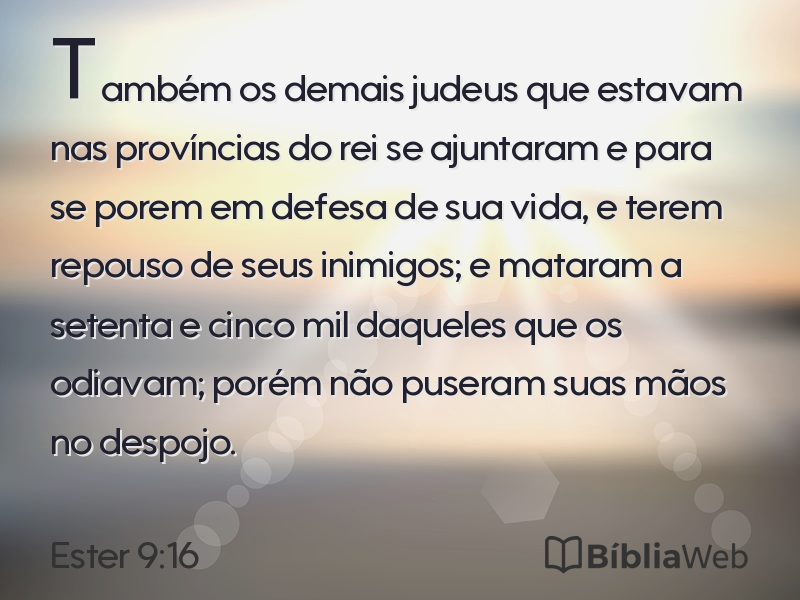 Ester 9:16 em imagem para compartilhar