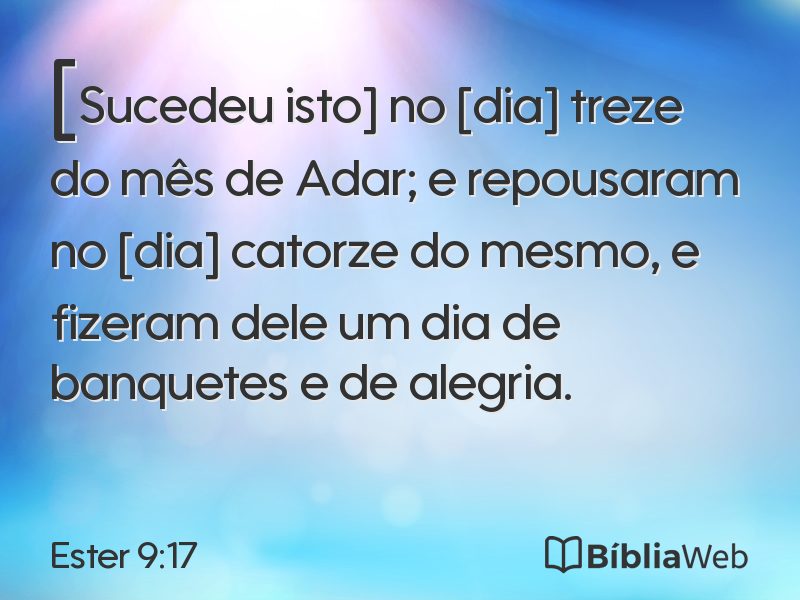 Ester 9:17 em imagem para compartilhar