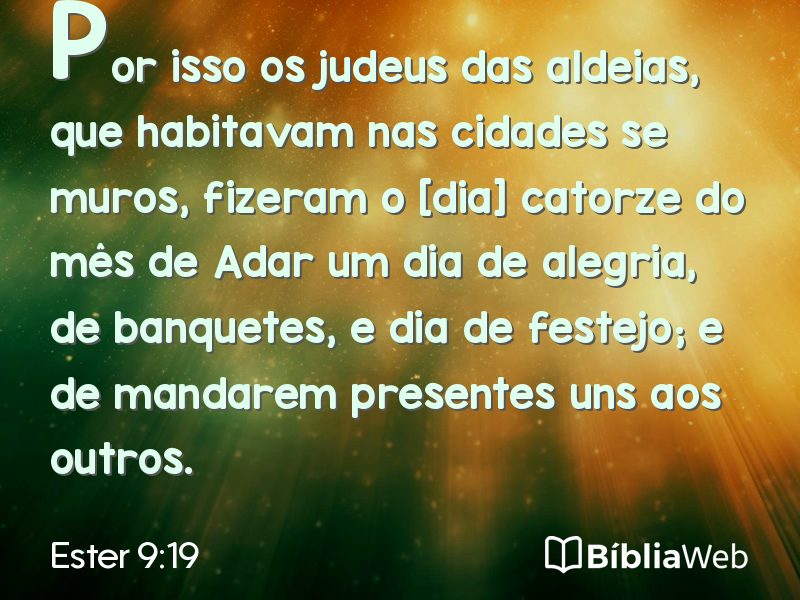 Ester 9:19 em imagem para compartilhar