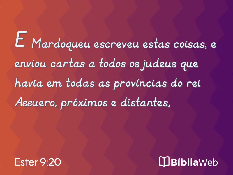 Ester 9:20 em imagem para compartilhar