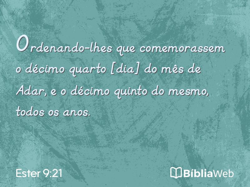 Ester 9:21 em imagem para compartilhar
