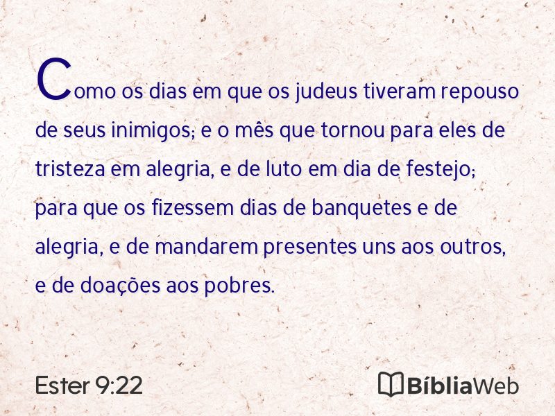 Ester 9:22 em imagem para compartilhar