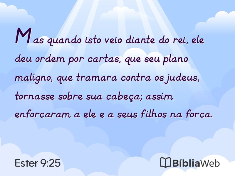 Ester 9:25 em imagem para compartilhar