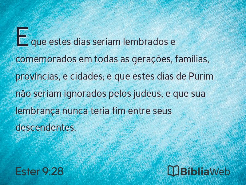 Ester 9:28 em imagem para compartilhar