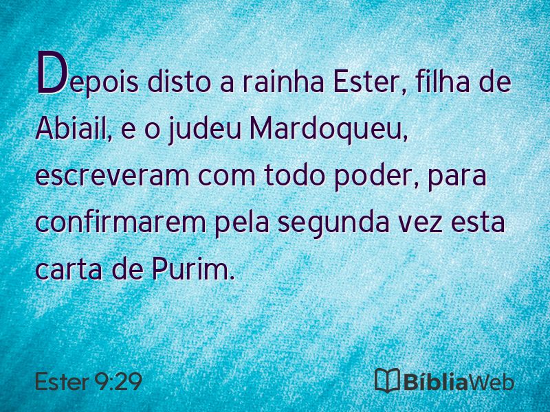 Ester 9:29 em imagem para compartilhar