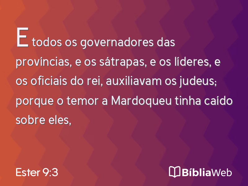 Ester 9:3 em imagem para compartilhar