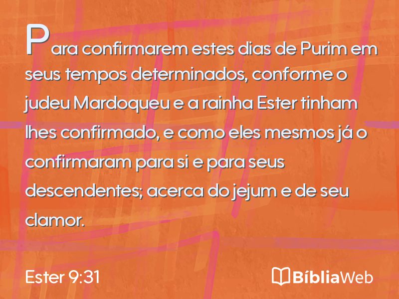 Ester 9:31 em imagem para compartilhar