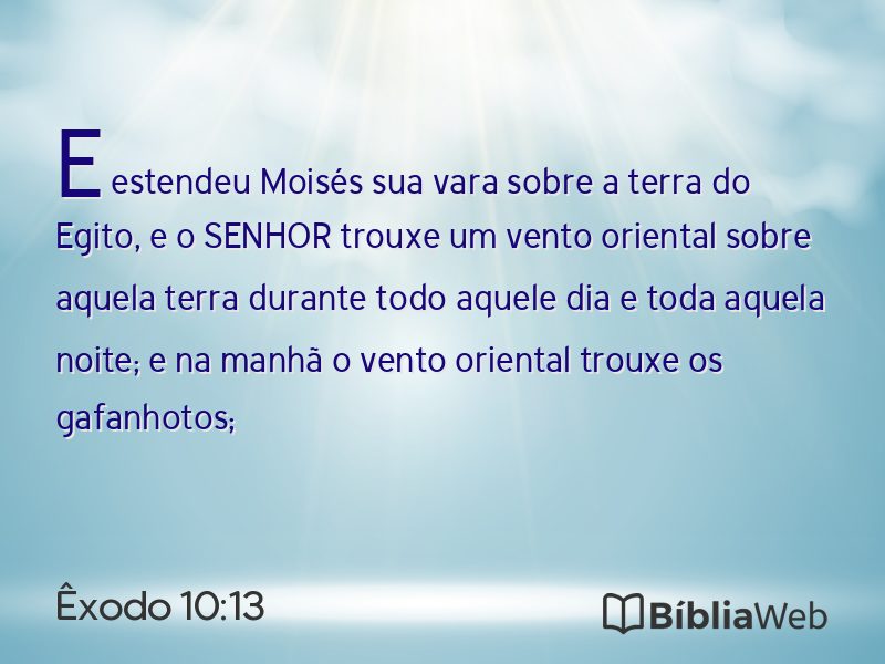 Êxodo 10:13 em imagem para compartilhar