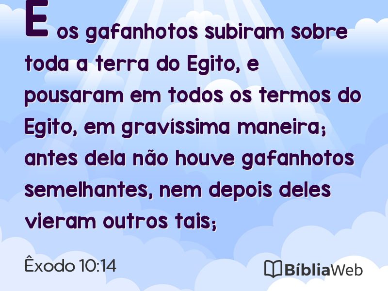 Êxodo 10:14 em imagem para compartilhar