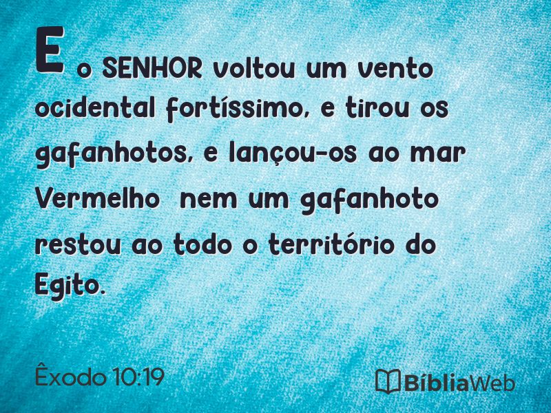 Êxodo 10:19 em imagem para compartilhar