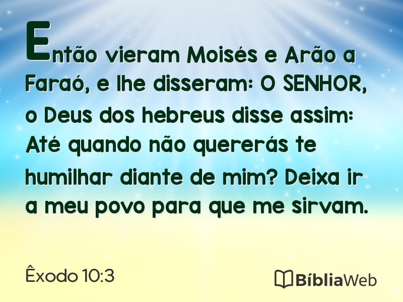 Êxodo 10:3 em imagem para compartilhar