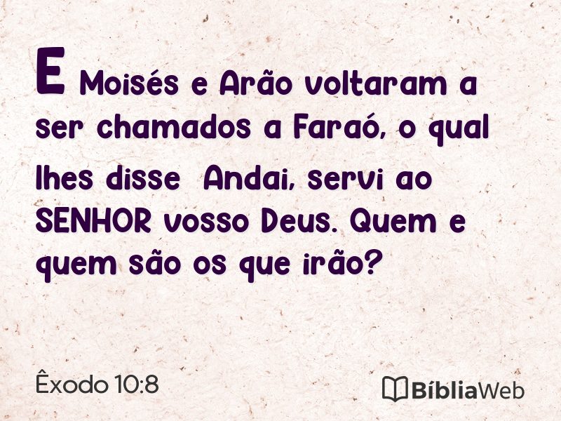 Êxodo 10:8 em imagem para compartilhar