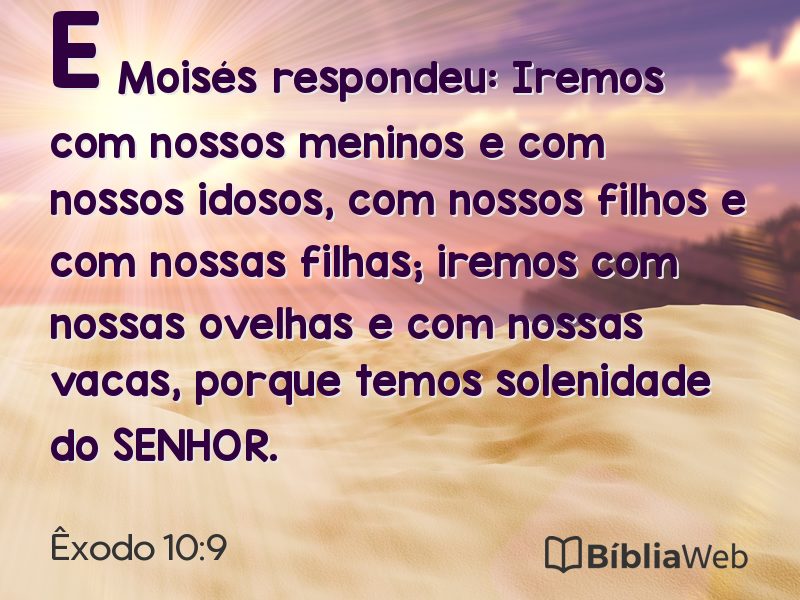 Êxodo 10:9 em imagem para compartilhar