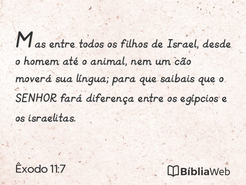 Êxodo 11:7 em imagem para compartilhar