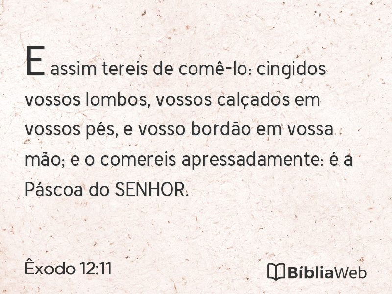 Êxodo 12:11 em imagem para compartilhar