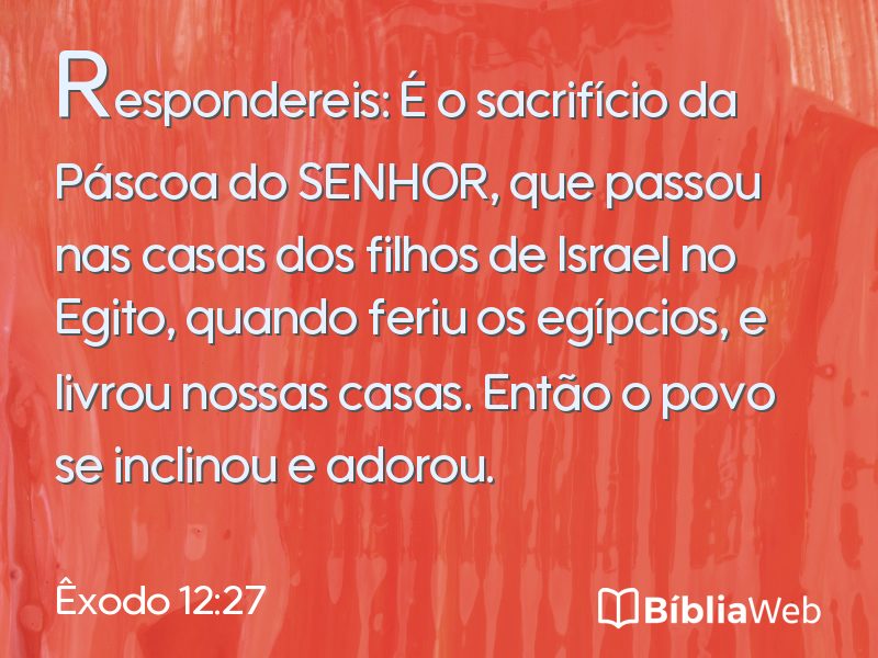 Êxodo 12:27 em imagem para compartilhar