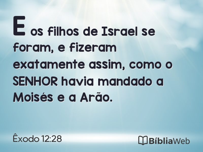 Êxodo 12:28 em imagem para compartilhar